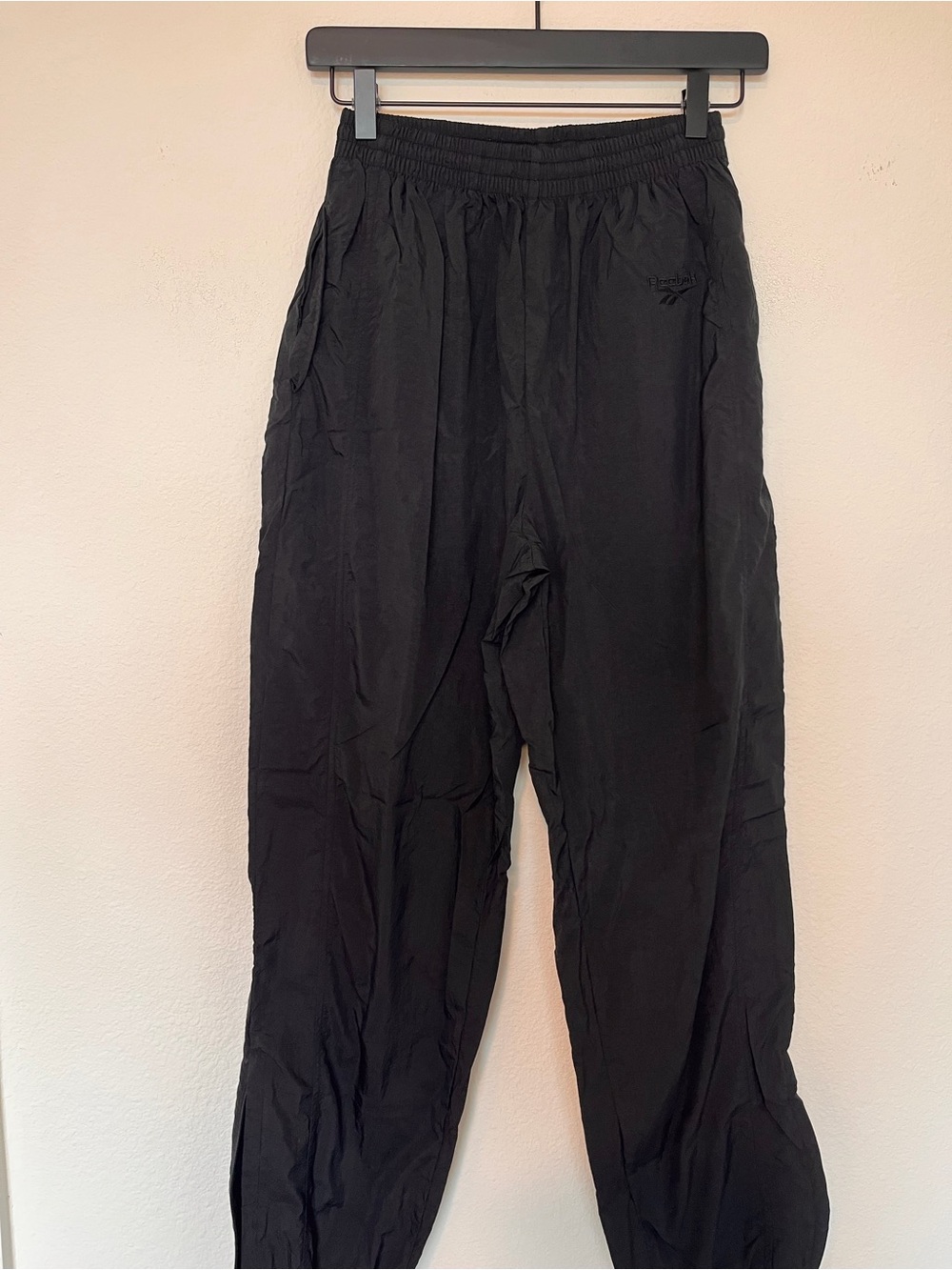 Vintage 80s Reebok Black Elastic-Waist Joggers